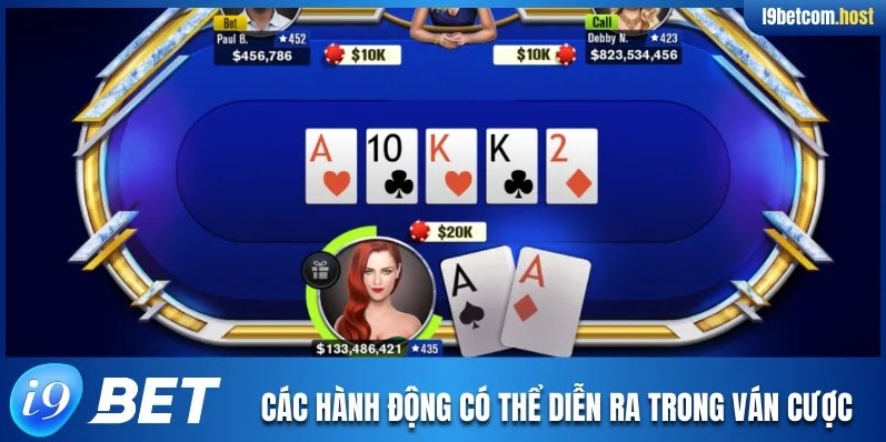 Các hành động có thể diễn ra trong ván cược