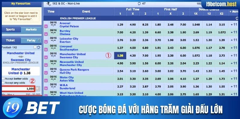 Cược bóng đá online với hàng trăm giải đấu lớn