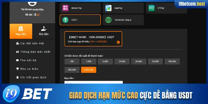 Giao dịch hạn mức cao cực dễ bằng USDT